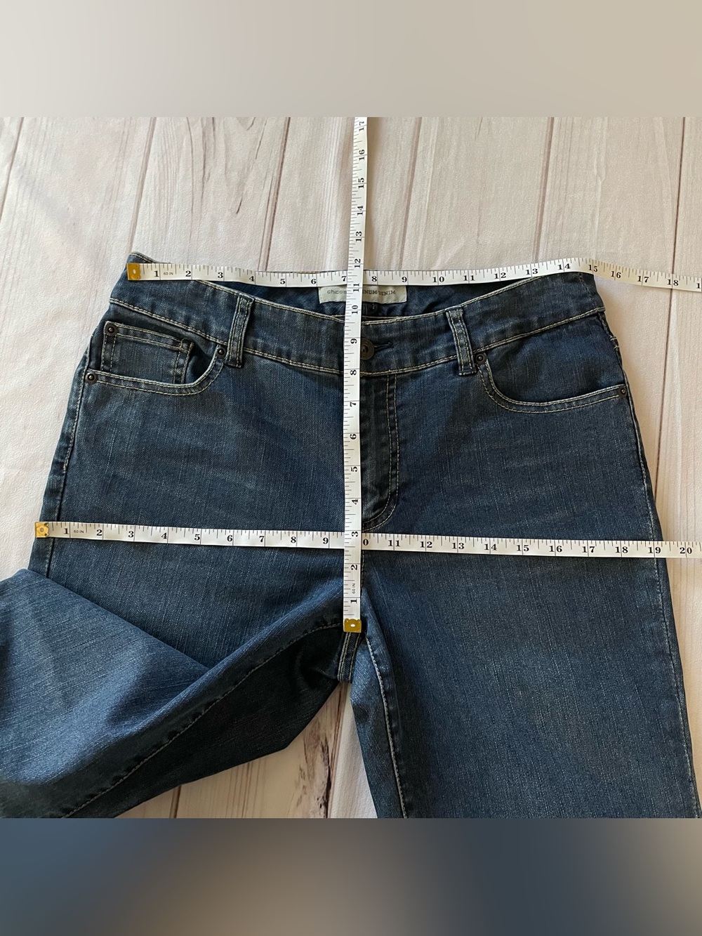 Chico's Platinum Denim Ultimate Fit Slim Leg Jeans Women’s Size 0.5 (S/6) Blue - Picture 13 of 15